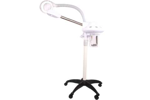Vapor con Ozono Profesional + Lámpara Lupa 10 Dioptrías | Altura Regulable